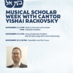 Nosh & Shmooze with Hazzan Rackovsky