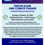 Mens Club: Breakfast Tikkun Olam and Climate Change