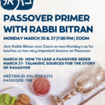 Passover Primer with Rabbi Bitran